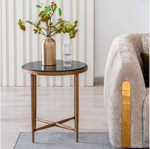 Gold and deals wood end table