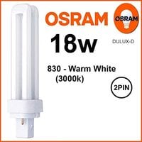 Osram Home Decorative High Qualtiy and Durable, 4 Pin Day Light Double Twin Tube CFL Bulb, 18 Watt Energy Saving Bulb, Warm White - (Pack of 4)