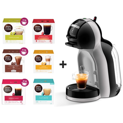 Buy Delonghi Nescafe Dolce Gusto Mini Me Automatic Capsule Coffee Machine  (Black/Grey) with Free 6 Boxes of Capsule Pods**. Online - Shop Electronics  & Appliances on Carrefour UAE