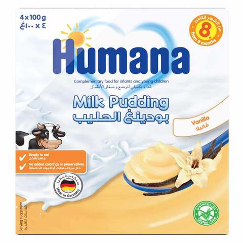 Humana Vanilla Flavoured Milk Pudding 100g Pack of 4