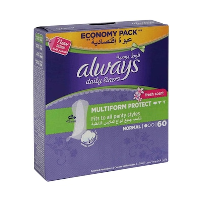 Carefree Panty Liners Large Aloe Pack Of 48