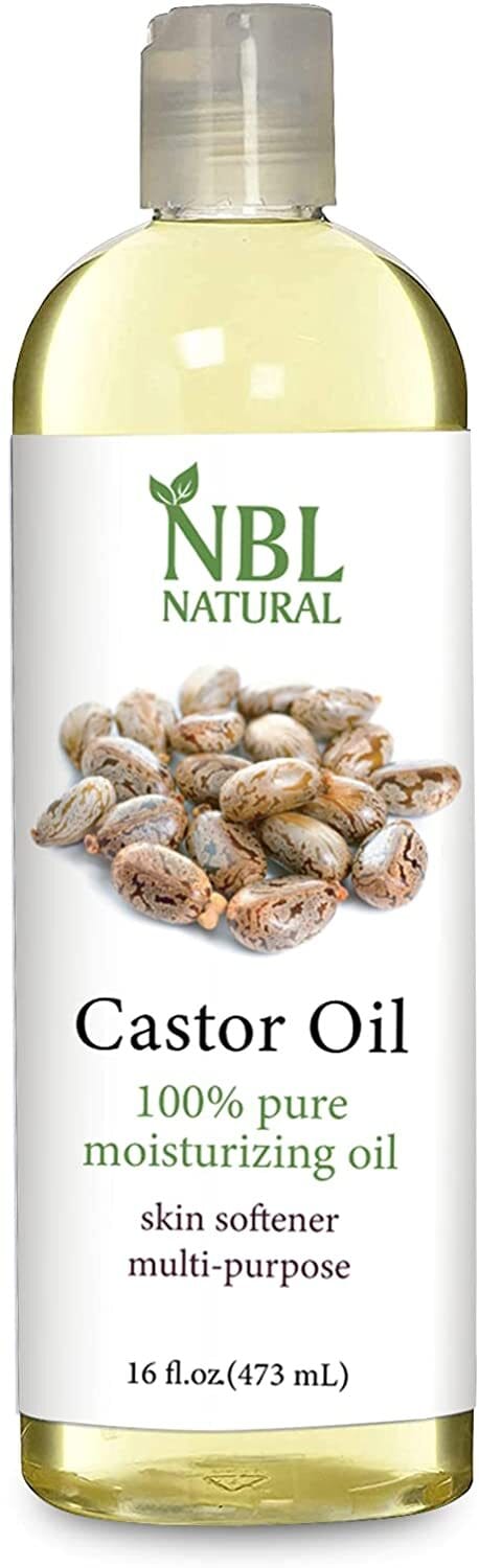 NBL Natural Castor Oil - Conditioning &amp; Healing, For Dry Skin, Hair Growth - For Skin, Hair Care, Thicker Eyelashes &amp; Eyebrows - 16 OZ / 473 ML