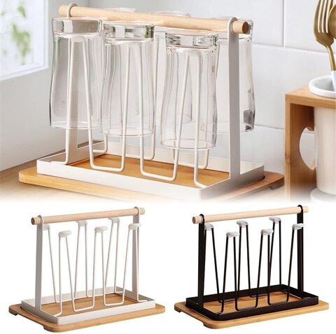  iplusmile 1 Set Cup Rack Glass Drying Rack Cups Organizer Cup  Drying Rack Cup Storage Rack Glass Cup Draining Rack Cup Organizer Cup  Drainer Stand Rack Water Cup Iron Plating Coffee