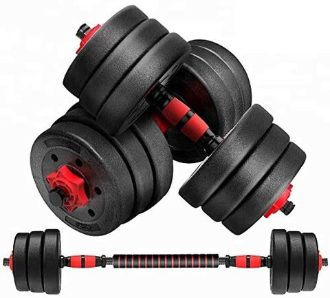 H PRO 40kg dumbbell and Barbell Set Weightlifting fitness black cement steel rubber adjustable 20kgdumbbell and Barbell Set 2 in 1