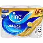 Buy Fine Deluxe Highly Absorbent Sterilized Soft   Strong Flushable Toilet Paper 3 Plies Pack of 12 in Kuwait