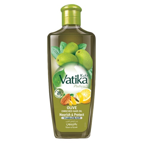Buy Dabur Vatika Naturals Olive Enriched Hair Oil Nourish And Protect Green  200ml Online - Shop Beauty & Personal Care on Carrefour UAE