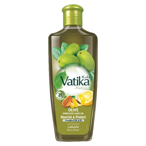 Dabur Vatika Naturals Olive Enriched Hair Oil Nourish And Protect Green 200ml