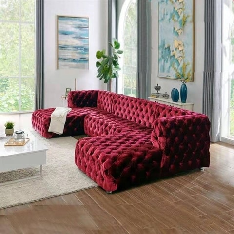 L shape store chesterfield sofa