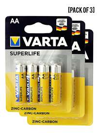 Varta Superlife AA Battery 4 Units Value Pack of 3