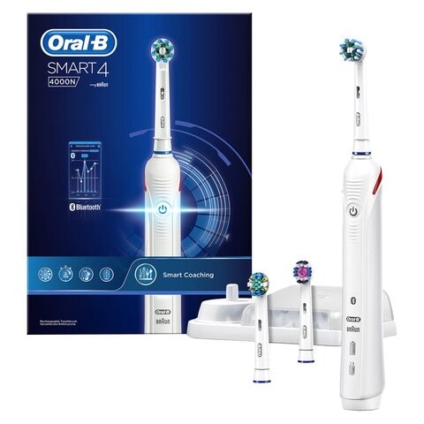 Oral-B Smart 4 Rechargeable Toothbrush With Bluetooth Connectivity 4000N White