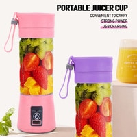 Generic-Purple Glass 6 Blades Portable Electric Juicer Cup USB Charging Fruit Vegetable Blender Smoothie Mixer Squeezer Kitchen Tool