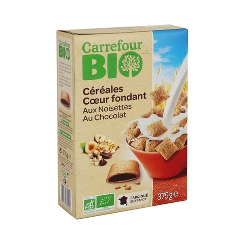 Carrefour Bio Organic Cereals Filled with Chocolate &amp; Hazelnuts 375g