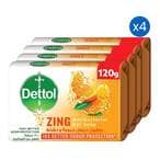 اشتري ديتول زينغ قالب صابون مضاد للبكتيريا برائحة البرتقال 120 غرام حزمة من 4 في الامارات