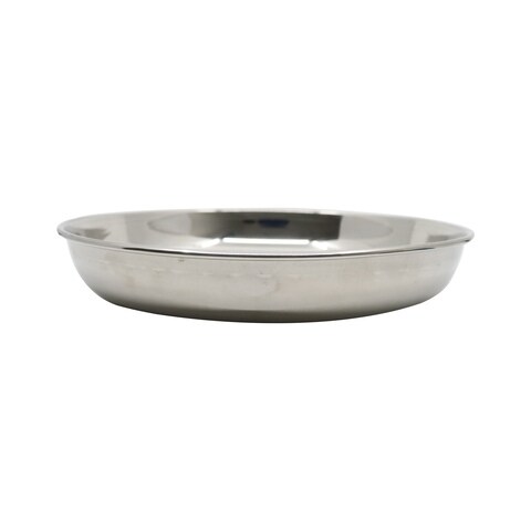 Falcon Stainless Steel Beeded Rice Plate Silver 26cm