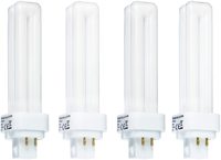 Osram Home Decorative High Qualtiy and Durable, 4 Pin Day Light Double Twin Tube CFL Bulb, 18 Watt Energy Saving Bulb, Warm White - (Pack of 4)