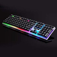 Zgb G21 Usb Wired Mechanical Suspended Keyboard Led Colorful Backlight Gaming Keyboard Waterproof For Pc Computer Gamer-Black
