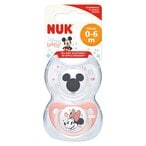 اشتري Nuk Disney Mickey And Minnie Mouse Baby Silicone Soother 0-6m Multicolour Pack of 2 في الامارات