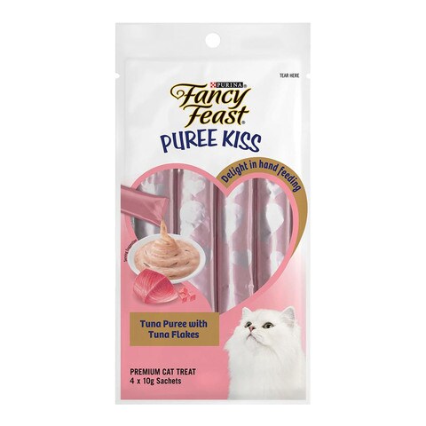 Purina Fancy Feast Puree Kiss Tuna Puree With Tuna Flakes Cat Food 40g