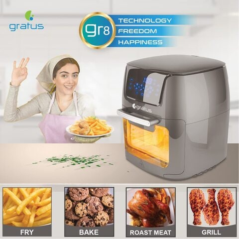 Gratus Air Fryer , The healthy Airfyer which leads you to Oil free ,Low fat cooking. 12L Capacity, Digital Display ,2 Year Warranty, Overheating Protection Function Inbuild , 1800 W