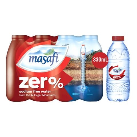 اشتري مسافي زيرو % مياه شرب معبأة خالية من الصوديوم 330 ملل حزمة من 12 في الامارات