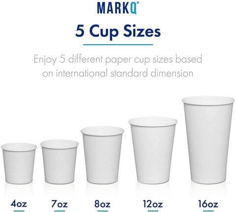 Buy Markq 50 Cups 16 oz. White Paper Cups Available in 4oz