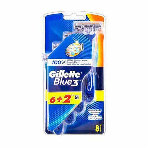 Buy Gilette Blue 3 Razors - Pack of 6+2 in Egypt