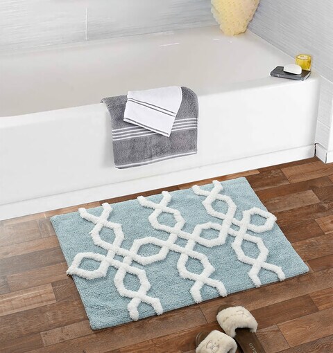 Home Style Shemtron Cotton Bath Mat Blue 50X80 cm