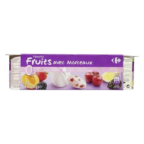 Carrefour Fruit Yoghurt 125g Pack of 8