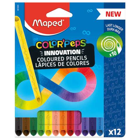 Maped Color'Peps Colored Pencil Set, 12-Pencils