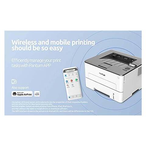 Pantum P3300DW Compact Wireless Monochrome Laser Printer - White