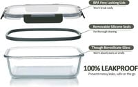 Atraux Pack Of 9 Airtight Leak Proof Glass Food Storage Containers, Bento Box Lunch Boxes With Lids For School &amp; Office