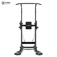 H Pro Power Tower, Dip/Pull Up Station, Multi-Function Exercise Equipment For Home Gym Training, 10 Levels Adjustable Height, Strength Fitness Squat Rack