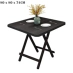 اشتري Nar Foldable Table, Portable Camping Table, Indoor Household Dining Table Folding Table, Outdoor Leisure And Convenient Picnic Table (A-All Black, 80 * 80 * 74Cm) في الامارات