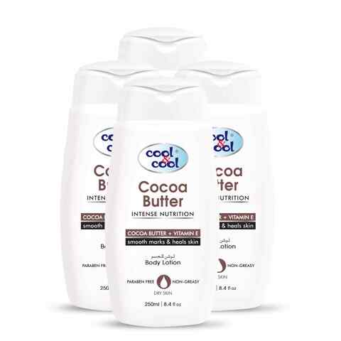 Cool &amp; Cool Body Lotion Cocoa Butter 250mlx4