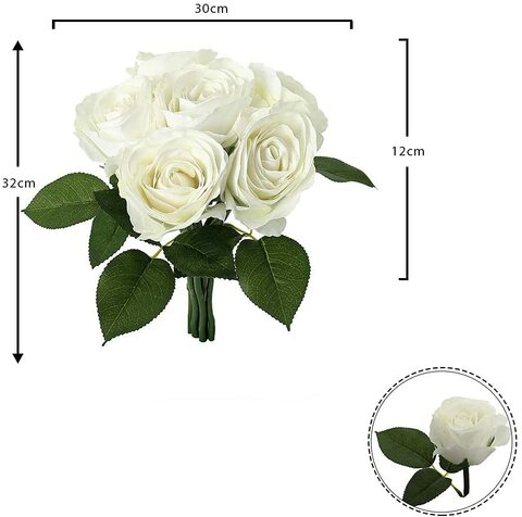 Yatai Artificial Rose Flowers, White