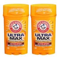 Arm &amp; Hammer Ultra Max Active Sport Solid Antiperspirant Deodorant Clear 73g Pack of 2