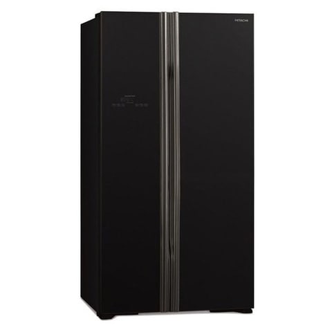 Hitachi 595L Net Capacity Side By Side 2 Door Inverter Series Refrigerator Glass Black- RS700PUK0GBK