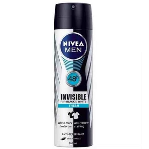 Nivea Men Deodorant Invisible Black And White Fresh 200 Ml