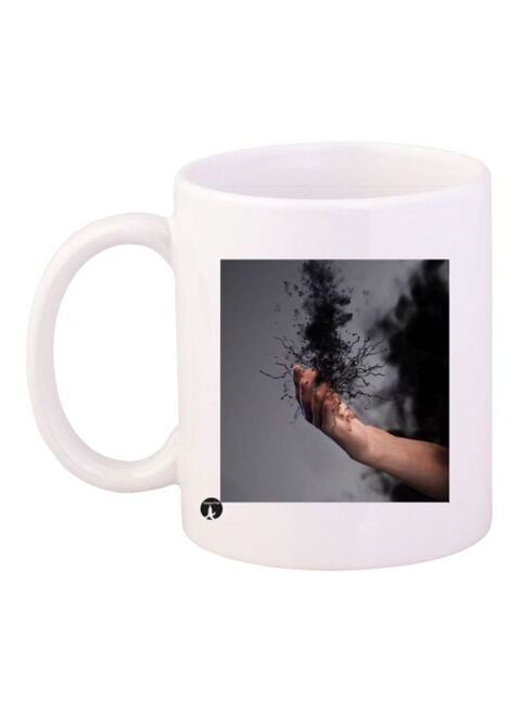 Printed Coffee Mug White/Beige 12ounce