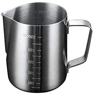 Milk Frothing Pitcher,Stainless Steel Froth Pouring Jug, Milk Frother Cup With Measurement Scales, for Tea,Coffee &amp;Latte Art 550 ml