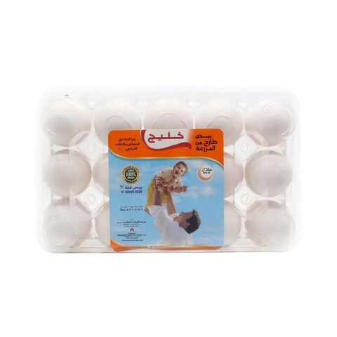 Khaleej Farm Fresh White Large Eggs x15