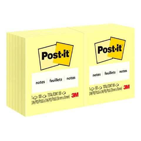 3M Post-it Notes 654 Canary Yellow 3x3inch 100 PCS