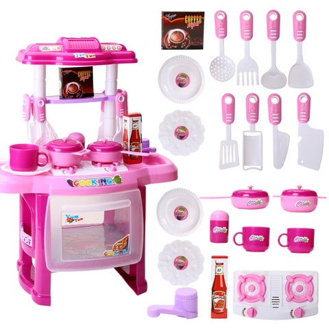 Ametoys-Electronic Kitchen Cooking Toys Cooker Play Set Lights &amp; Sound Portable Children Kids Tools