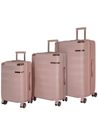 Senator Brand Hardside 3 Piece Set of 4 Wheel Spinner Luggage Trolley in Milk Pink Color A5125-3_PNK