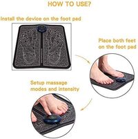Pkfinrd Ems Feet Massage, Foot Massager For Blood Circulation Muscle Pain Relief, USB Rechargeable Folding Portable Electric Massage Mat With 9 Intensity Levels