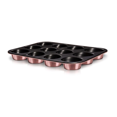 Berlinger Haus Carbon Steel 12 Pieces Muffin Pan, Pink, Hungary