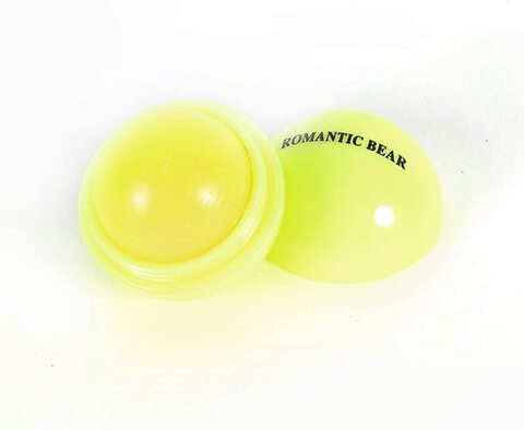 1Pcs Romantic Bear Ball Lip Balm Natural Plant Nutritious Lips Care (fresh lemon)
