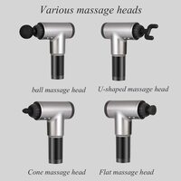 Generic Muscle Massage Gun Electric Hand-Held Deep Muscle Fascial Massager With 4 Massager Heads 4Th Gear Can Adjust Low Noise Fitness Yoga Accessories (Color : Black)