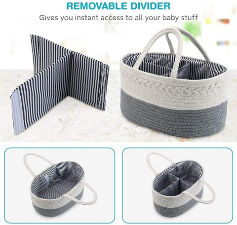 Aiwanto 2Pcs Storage Basket and Baby Diaper Caddy Organizer for Baby Items  Storage Bag Baby Diaper Organizer Diaper Storage Basket Nursery Diaper Organizer for Newborn Boys Girls Storage Basket