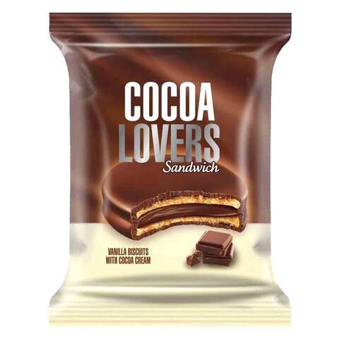 Cocoa Lovers Vanilla Cocoa Cream Sandwich Biscuits - 12 Pieces